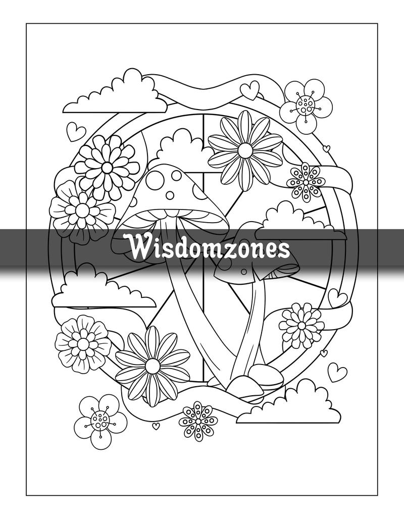 Wild Spirit: Retro Coloring Pages for Adults - Cute Fun and Relax Design - Celebrating Love, Peace and the Wild - Perfect for Stress Relief (Artist Wisdom Stress Relaxation Series)